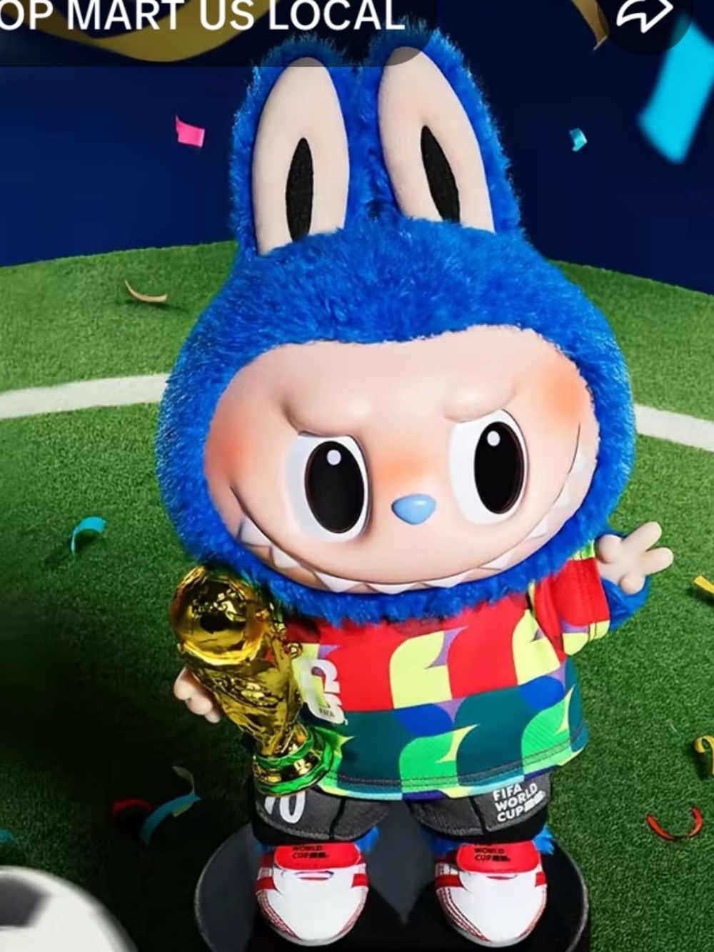 Pop Mart The Monsters FIFA World Cup Plush - Blue Labubu. sealed in box. - Picture 4 of 4